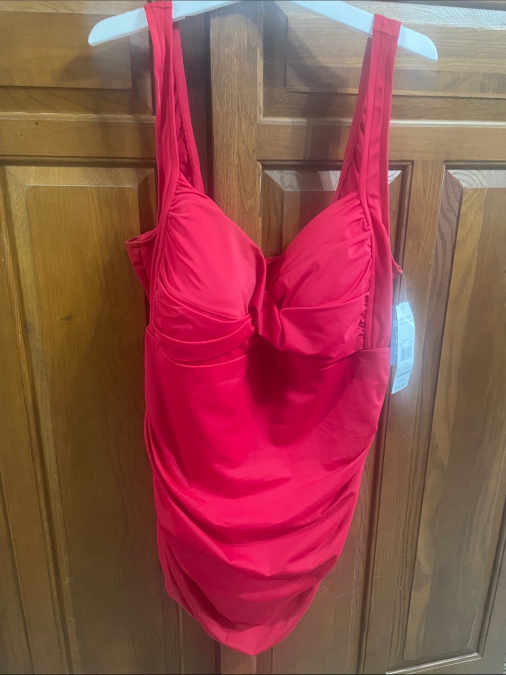 Red One-Piece Swimsuit, Simply Slim tummy control Sz.3X 22/24 NWT